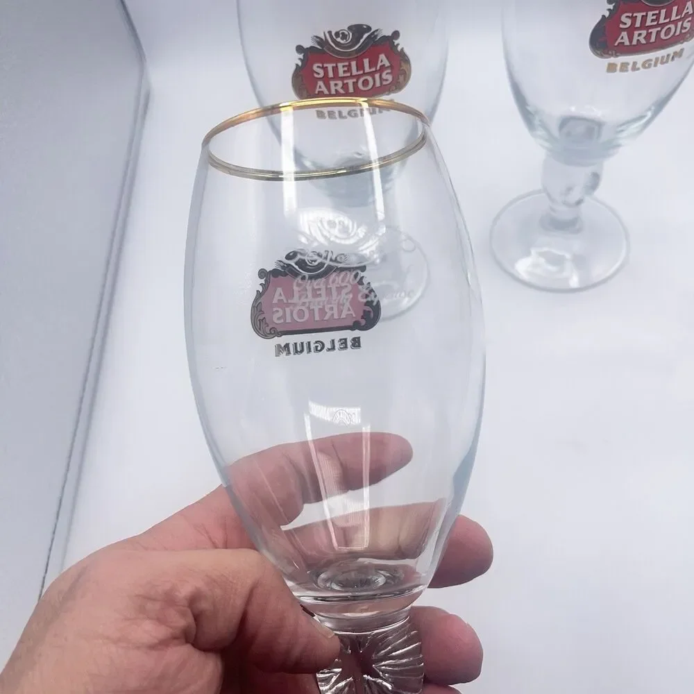 Stella Artois Gold Rimmed Beer Taster Glasses 15 CL M - Set Of 3